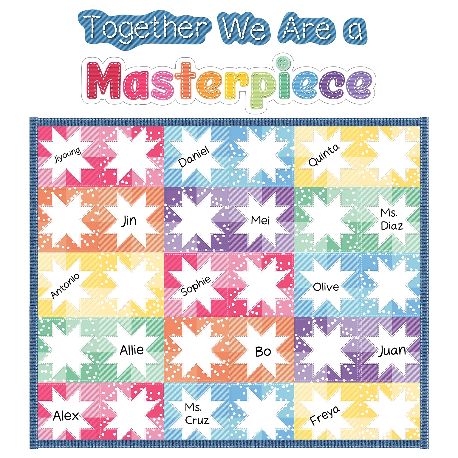 Carson Dellosa Crafty and Cool Together We Are a Masterpiece Motivational Bulletin Board Set, 54 Pieces/Set (110599)