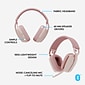 Logitech Zone Vibe 100 Wireless Noise Canceling Bluetooth Headset, Rose (981-001258)