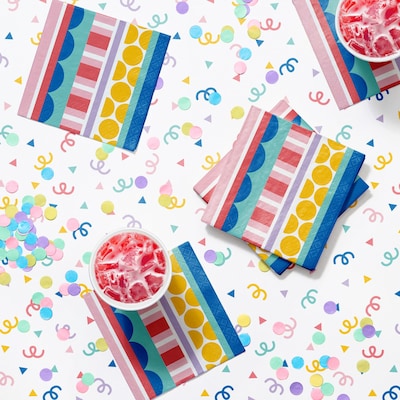 Creative Converting Party Patterns Napkins, Multicolored, 64/Pack (DTC365083BNAP)