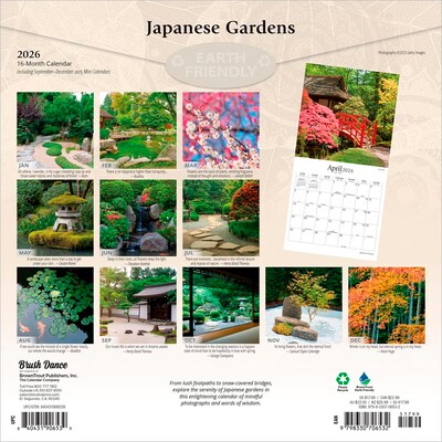 2026 Brush Dance Japanese Gardens 12 x 12 Monthly Wall Calendar (9798330706532)