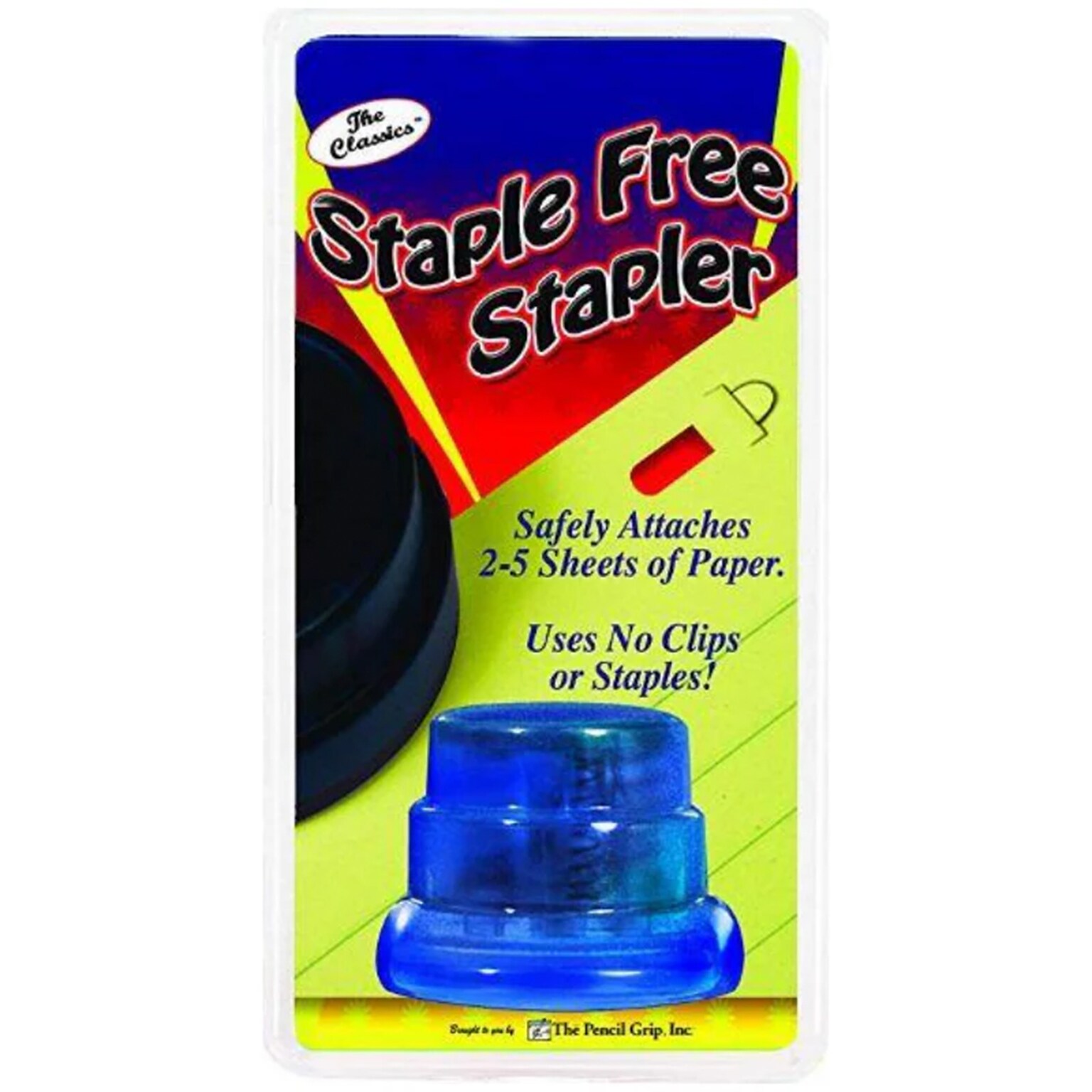 Pencil Grip Desktop Staple-Free Stapler, 5-Sheet Capacity, Blue (TPG133)