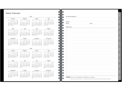 2024-2025 Blue Sky Enterprise 7" x 9" Academic Weekly & Monthly Planner, Plastic Cover, Black (131982-A25)