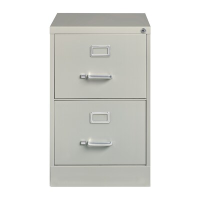 Hirsh 2-Drawer Vertical File Cabinet, Legal Size, Lockable, 28.37H x 18W x 25D, Light Gray (14414