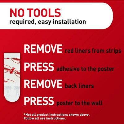 Command Poster Strips Value Pack, White, 12 Strips (17024ES)