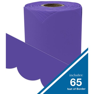 Carson Dellosa Education Rolled Scalloped Bulletin Board Border, 3" x 65', Deep Purple, 3/Bundle (CD-108537-3)