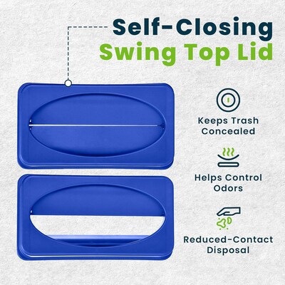 Alpine Industries Polypropylene Recycling Bin, 23 Gallon, Blue (477-R-BLU-PKG2)