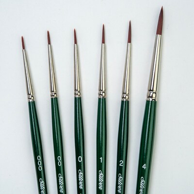 Silver Brush Ruby Satin Small Round Brush, 6/Pack (SLVRS2598)