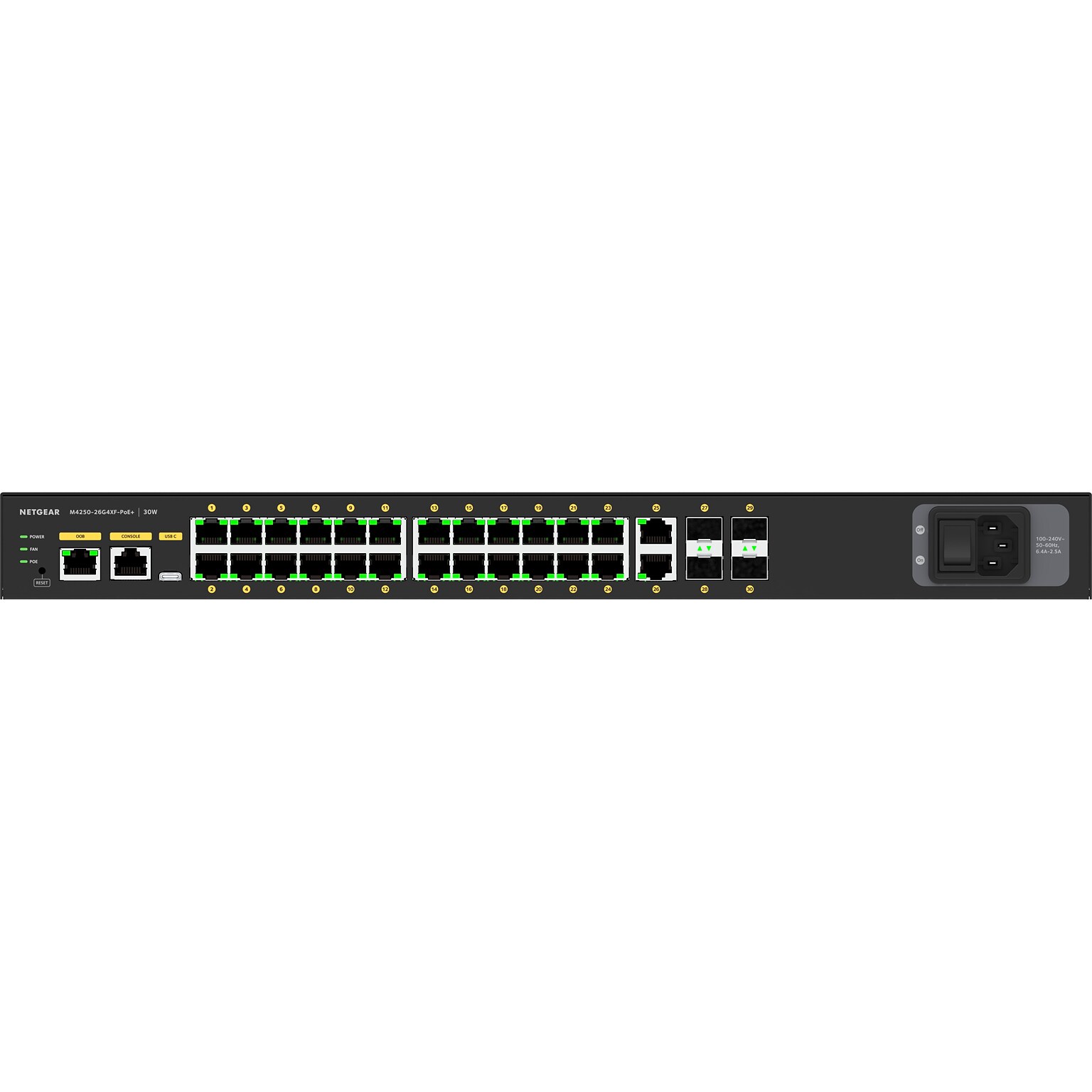 Netgear AV Line 26-Port Gigabit Ethernet Managed Switch, Black (GSM4230PX-100NAS)