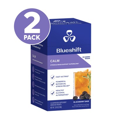 Blueshift Calm Blackberry Sage Powder Drink Mix, 10/Packets/Box, 2/Box (600-04168)