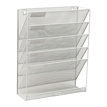 Mind Reader 5-Pocket Metal Mesh Mountable Wall File, Letter Size, White (MAGSTACK-WHT)