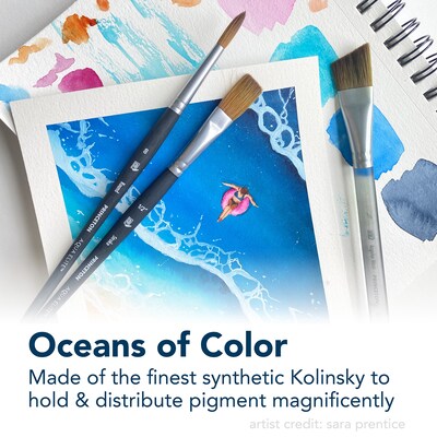 Princeton Aqua Elite Watercolor Synthetic Angle Shader Brush, 2/Pack (PBXP4850AS050-2)