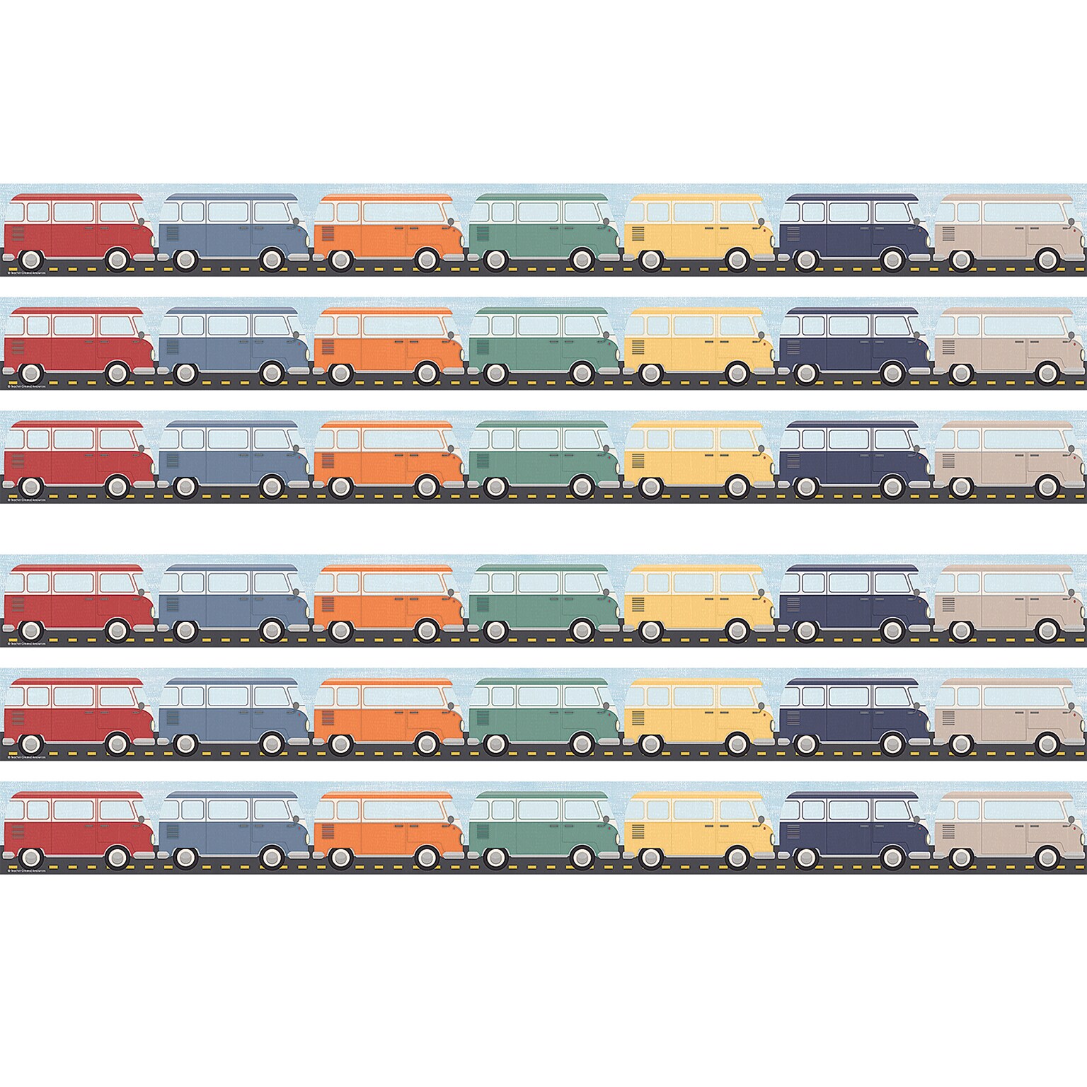 Teacher Created Resources Moving Mountains Straight Border Trim, 3 x 35, 24/Pack, 6 Packs/Bundle (TCR9233-6)