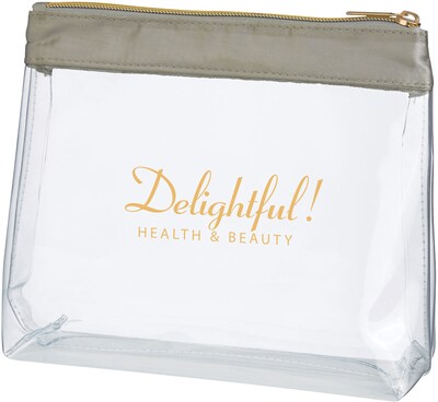 Sadie Satin Clear Cosmetic Bag