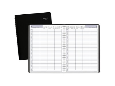 2024 AT-A-GLANCE DayMinder 8" x 11" Daily Group Appointment Book Planner, Black (G560-00-24)