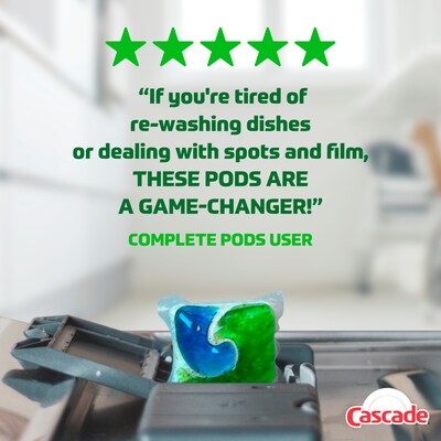 Cascade Complete ActionPacs Dishwashing Detergent Pod, Fresh Scent, 78 Pods/Box (97722)