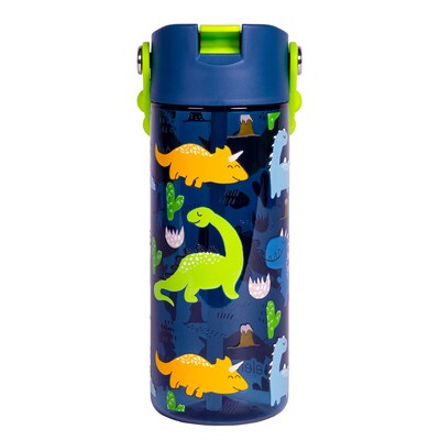 Elemental Splash Pop Plastic Water Bottle, 18 oz., Dinosaur Navy (EMLETR18DNN12P)