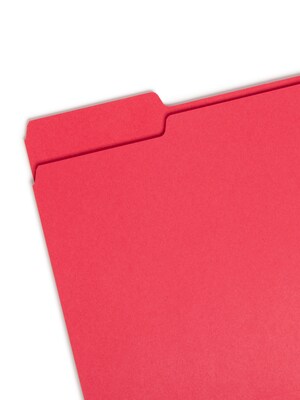 Smead File Folders, 1/3-Cut Tab, Letter Size, Red, 100/Box (12743)