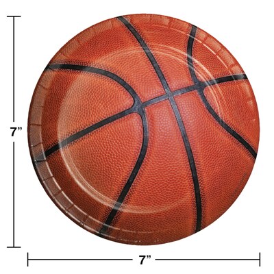 Creative Converting Basketball Dessert Paper Plates, 24/Pack (DTC417964PLT)