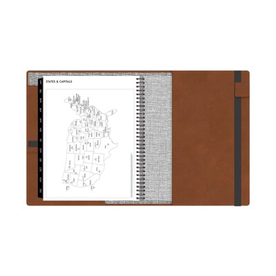 2026 Blue Sky ASMBLD 5" x 8" Weekly & Monthly Planner, Faux Leather Cover, Brown (152947)
