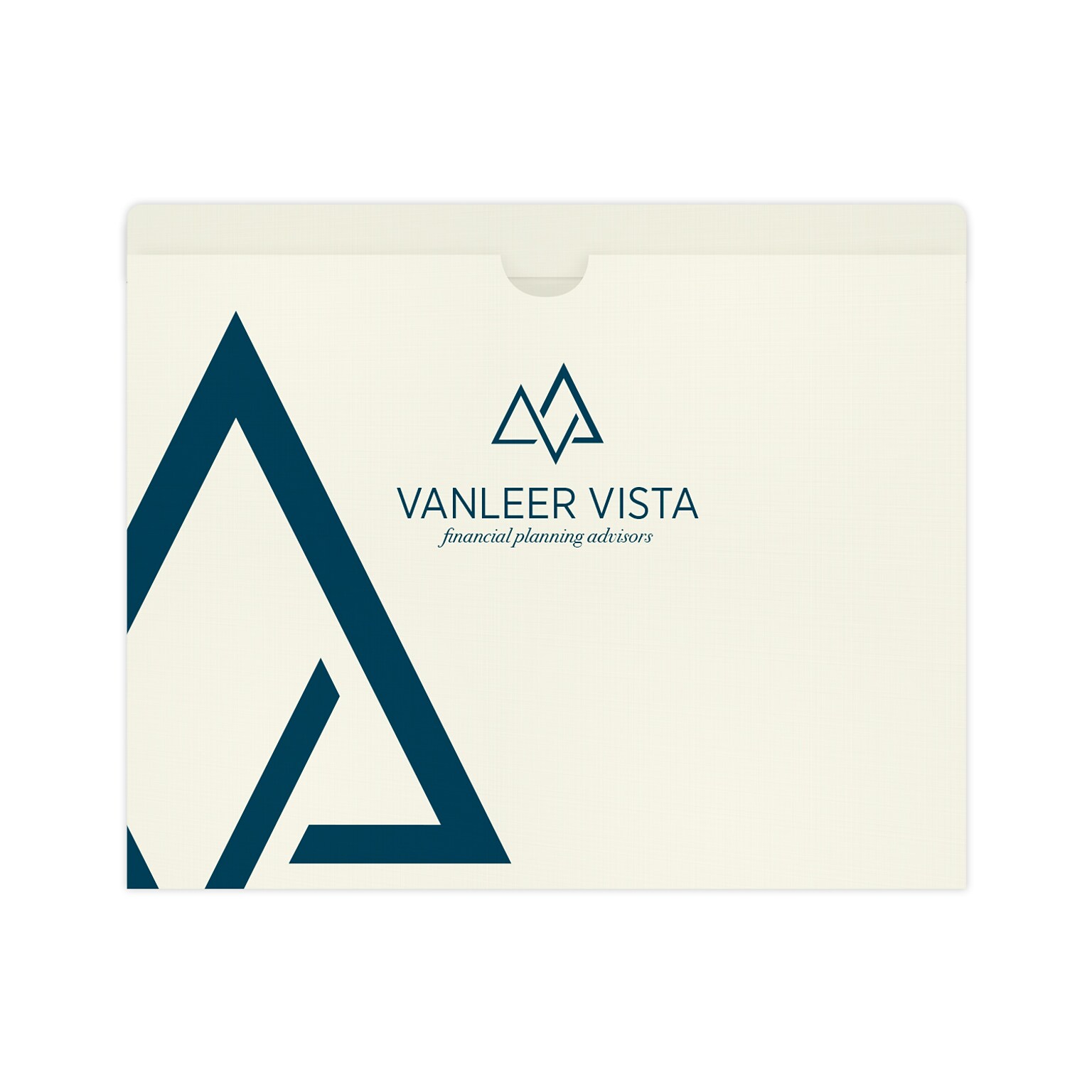 Custom 1 Color Open Top Reinforced File Folder, 80# Warm White Linen Cover Stock, 50/Pack
