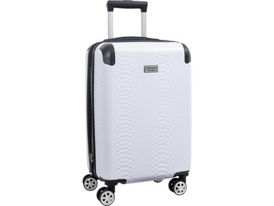 Geoffrey Beene 2-Piece Hardside Snake Skin Spinner Luggage Set, White/Black Animal Print (GB45-2)