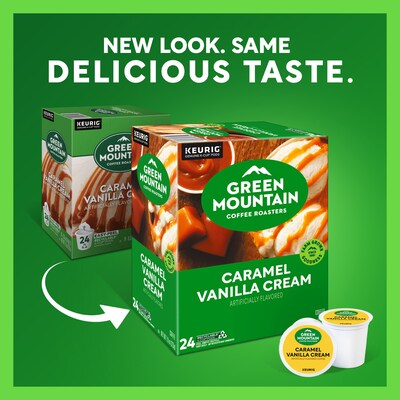 Green Mountain Caramel Vanilla Cream Coffee Keurig® K-Cup® Pods, Light Roast, 96/Carton (GMT6700CT)