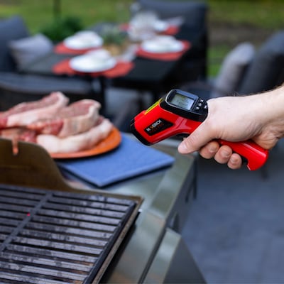 Maverick Stainless Steel Infrared BBQ Surface Thermometer, Red (IR-203R)