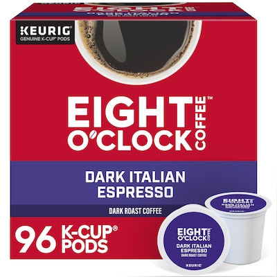 Eight OClock Dark Italian Espresso Coffee, Keurig K-Cup Pod, Dark Roast, 96/Carton (6408CT)