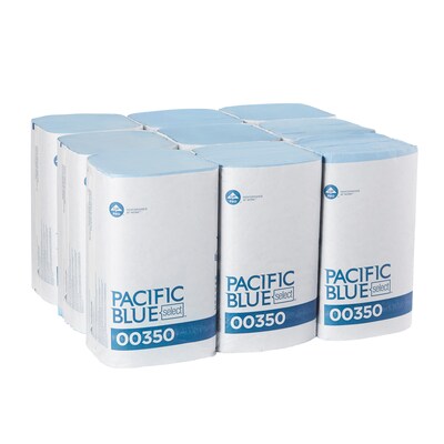 Pacific Blue Select Poly Cleaning Wipers, 10.25" x 9.5", Blue, 250 Wipers/Box, 9/Carton (350)