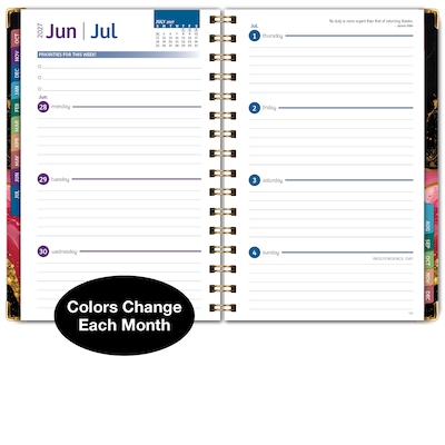 2027 Excello Brands 6" x 8" Weekly & Monthly Standard Planner, Paperboard Cover, Sugar Skull (FSHN-CY27-58-55)