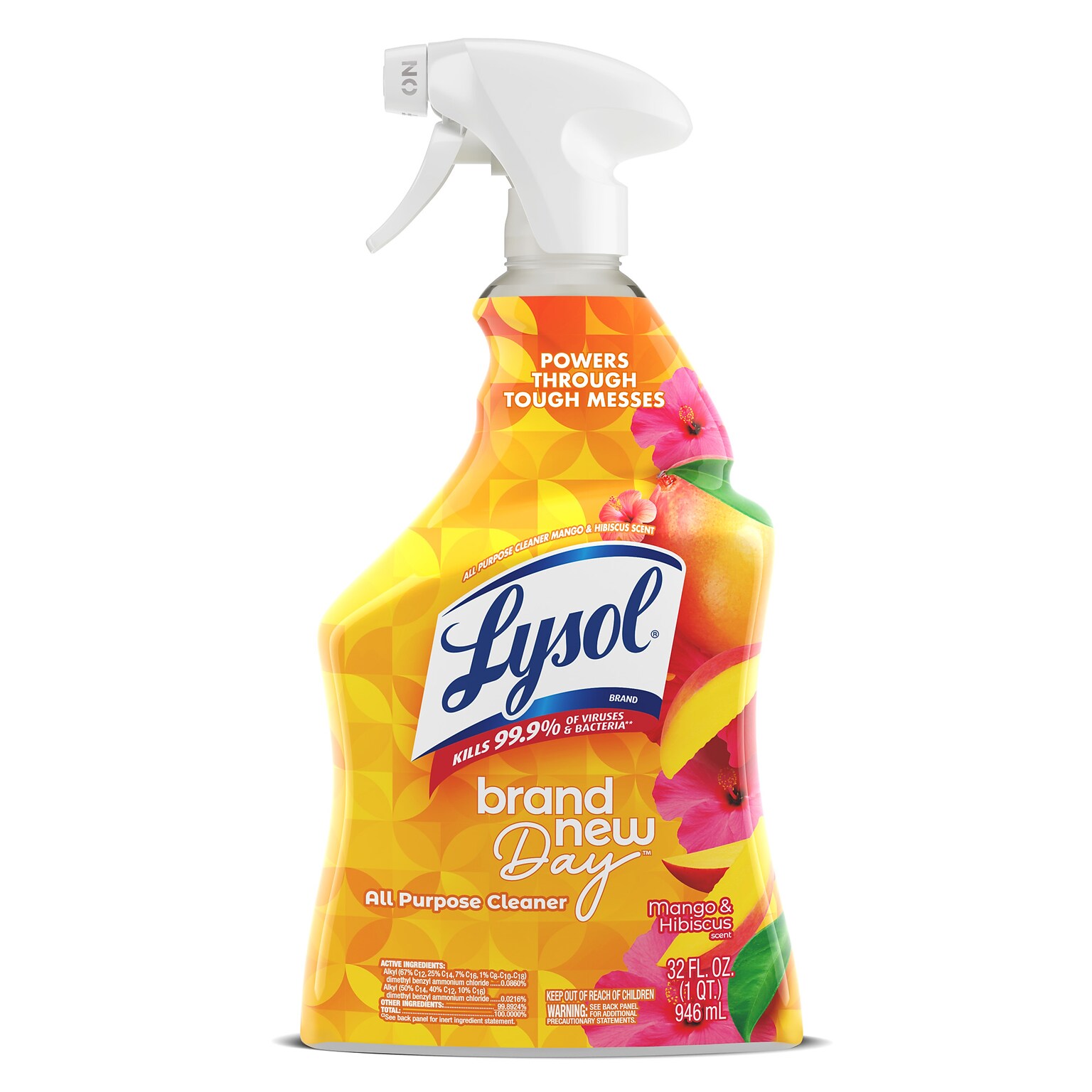 Lysol Brand New Day Disinfecting All-Purpose Cleaner Spray Bottle, Mango & Hibiscus Scent, 32 oz. (19200-98769)