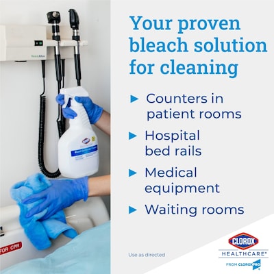 Clorox Healthcare Bleach Germicidal Cleaner Spray, 32 Ounces, 6 Bottles/Case (68970)