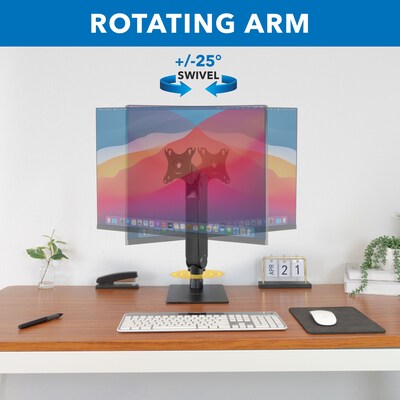 Mount-It! Adjustable Freestanding Single Monitor Arm with Height Adjustment, 17"–32", Black (MI-2757)