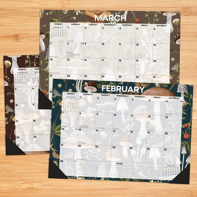 2027 Willow Creek Woodland Mushroom 17 x 12 Monthly Desk Pad Calendar, Assorted Colors (66546)