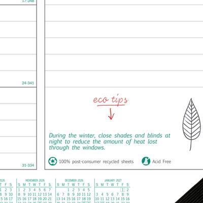 2026 Brownline EcoLogix 22" x 17" Monthly Desk or Wall Calendar, White/Green (C177437)