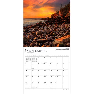 2027 BrownTrout Sunrise Sunset 12" x 12" Monthly Wall Calendar (9798330711598)