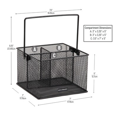 Mind Reader Metal Caddy Countertop Utensil Organizer, Black, 2/Pack (2MESHBASK)