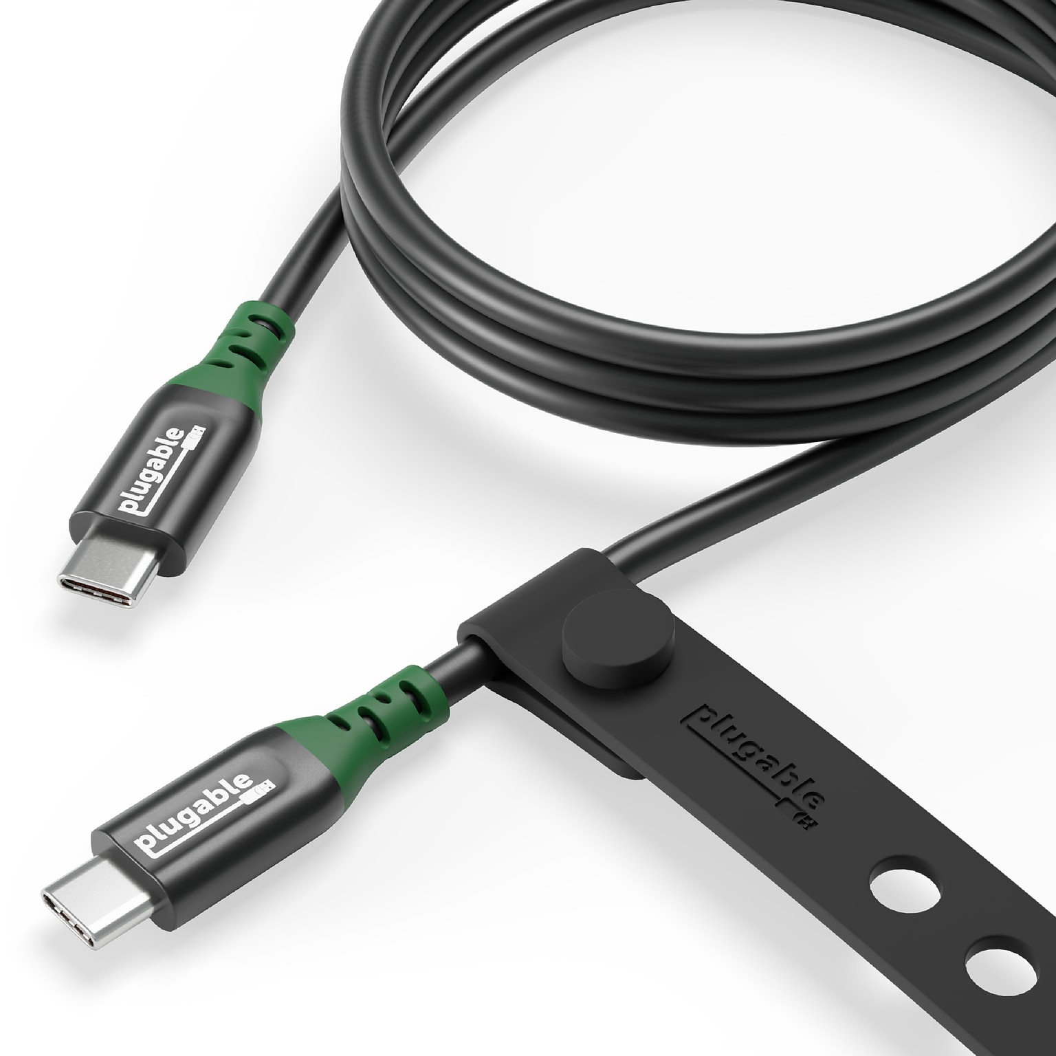 Plugable 3.3 ft. USB-C to USB-C Data & Power Cable, Male to Male, Black (USBC-240W-1M)