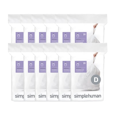 simplehuman Clear Custom Fit Liners - Code H 240 Pack