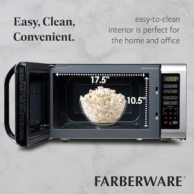 Farberware 1.6 cu. ft. Countertop Microwave, Brushed Stainless Steel (FMG16SS)