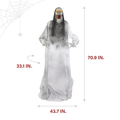 Haunted Hill Farm 5.9 ft. Motion-Activated Lurching Woman Halloween Animatronic by Tekky (HHLURCHWMN-1FLSA)