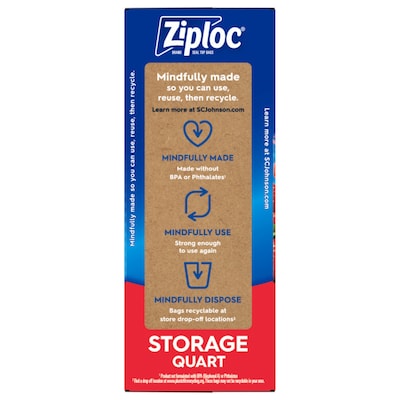 Ziploc Seal Top Storage Bags, Quart, 48/Box (314469)