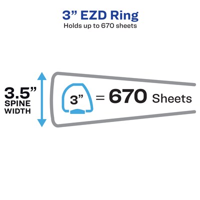 Avery Heavy Duty 3" 3-Ring View Binders, D-Ring, Red (79325)