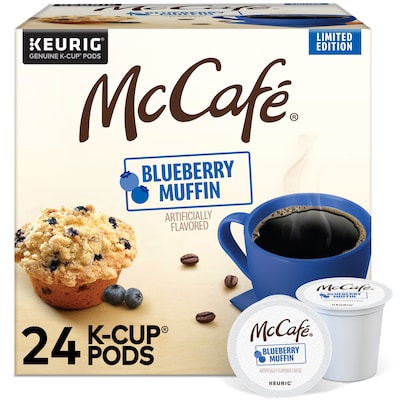 McCafe Blueberry Muffin Coffee, Keurig K-Cup Pod, Light Roast, 24/Box (5000365844)
