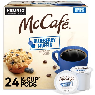 McCafe Blueberry Muffin Coffee, Keurig K-Cup Pod, Light Roast, 24/Box (5000365844)