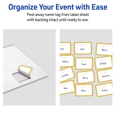 Avery Rectangle Multipurpose Labels, 2-1/3" x 3-3/8", White, 80/Pack (19479370532)