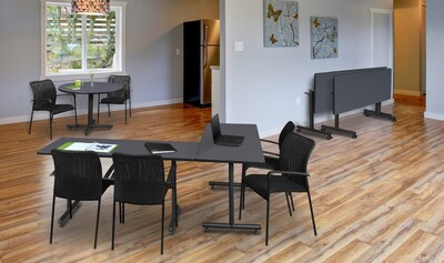 Regency 60-inch Metal Plastic & Wood Training Table, Grey