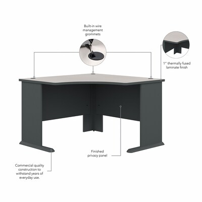 Bush Business Furniture Cubix 48"W Corner Desk, Slate/White Spectrum (WC8427A)