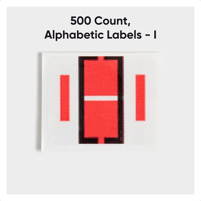 Smead BCCR Color Coded Alphabetic Labels, I, Pink, 500/Roll (67079)