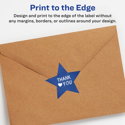 Avery Laser/Inkjet Star Multipurpose Labels, 0.75"  Dia, Matte White, 8000/Box (94610)